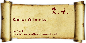 Kassa Alberta névjegykártya